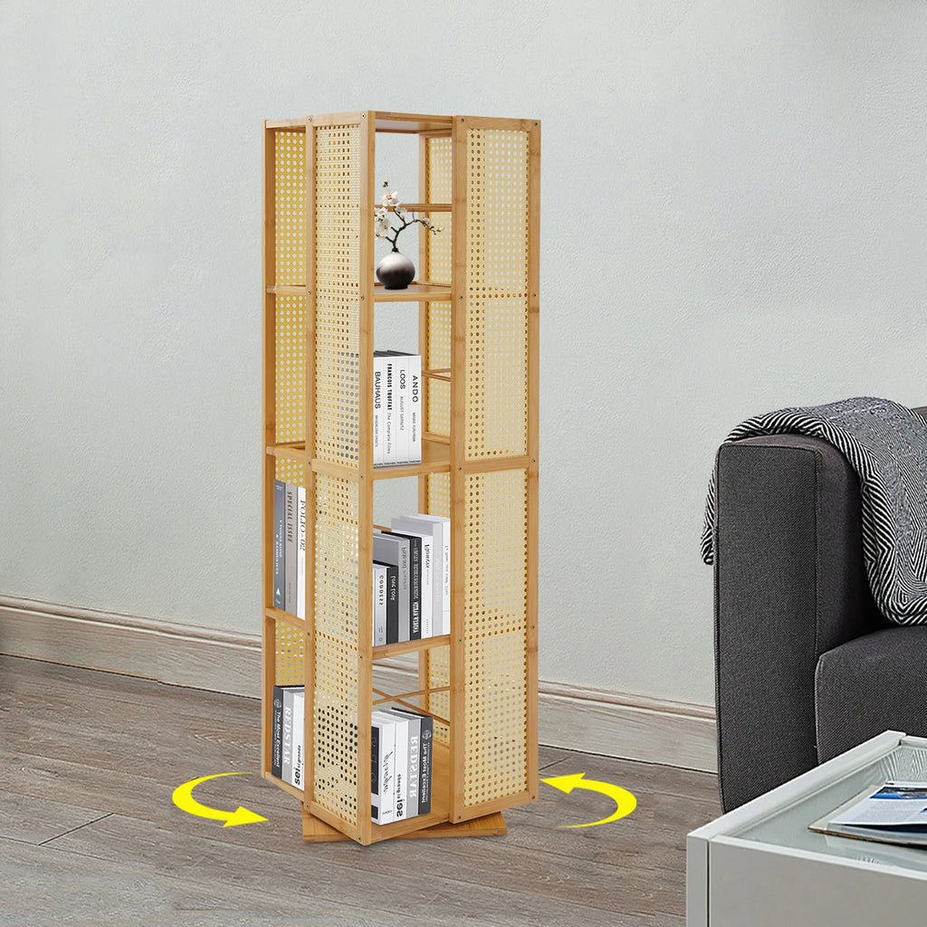 Bibliotecă Rotativă 360° cu 4 Niveluri – Design Modern